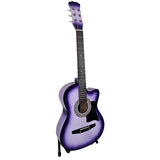Karrera 38in Cutaway Acoustic Guitar Bundle with Accessories - Purple Burst