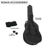 Karrera 38-Inch Blue Burst Cutaway Acoustic Guitar Set with Bag and Accessories - Rear View