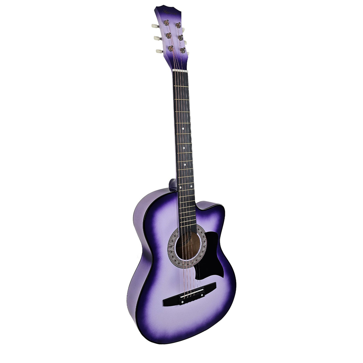 Karrera 38-Inch Cutaway Acoustic Guitar Bundle - Elegant Purple Burst Finish