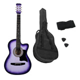 Karrera 38-Inch Cutaway Acoustic Guitar Bundle - Elegant Purple Burst Finish