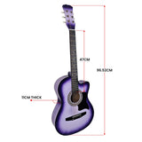 Karrera 38-Inch Cutaway Acoustic Guitar Bundle - Elegant Purple Burst Finish