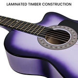 Karrera 38-Inch Cutaway Acoustic Guitar Bundle - Elegant Purple Burst Finish