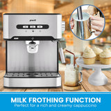 Pronti 1.6L Automatic Espresso Maker with Integrated Milk Frother - Side View