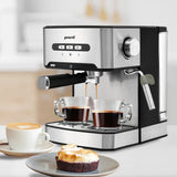 Pronti 1.6L Automatic Espresso Maker with Integrated Milk Frother - Low Angle