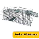 Klika Humane Live Animal Trap Possum Rat Rabbit Hare Catcher Folding Cage - Rear View
