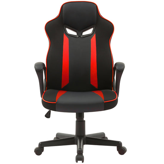 Sarantino Fayzo Racing Reclining Office Gaming Chair Black And Red Adjustable Computer Desk Seat With Adjustable Height Breathable Mesh Back Padded