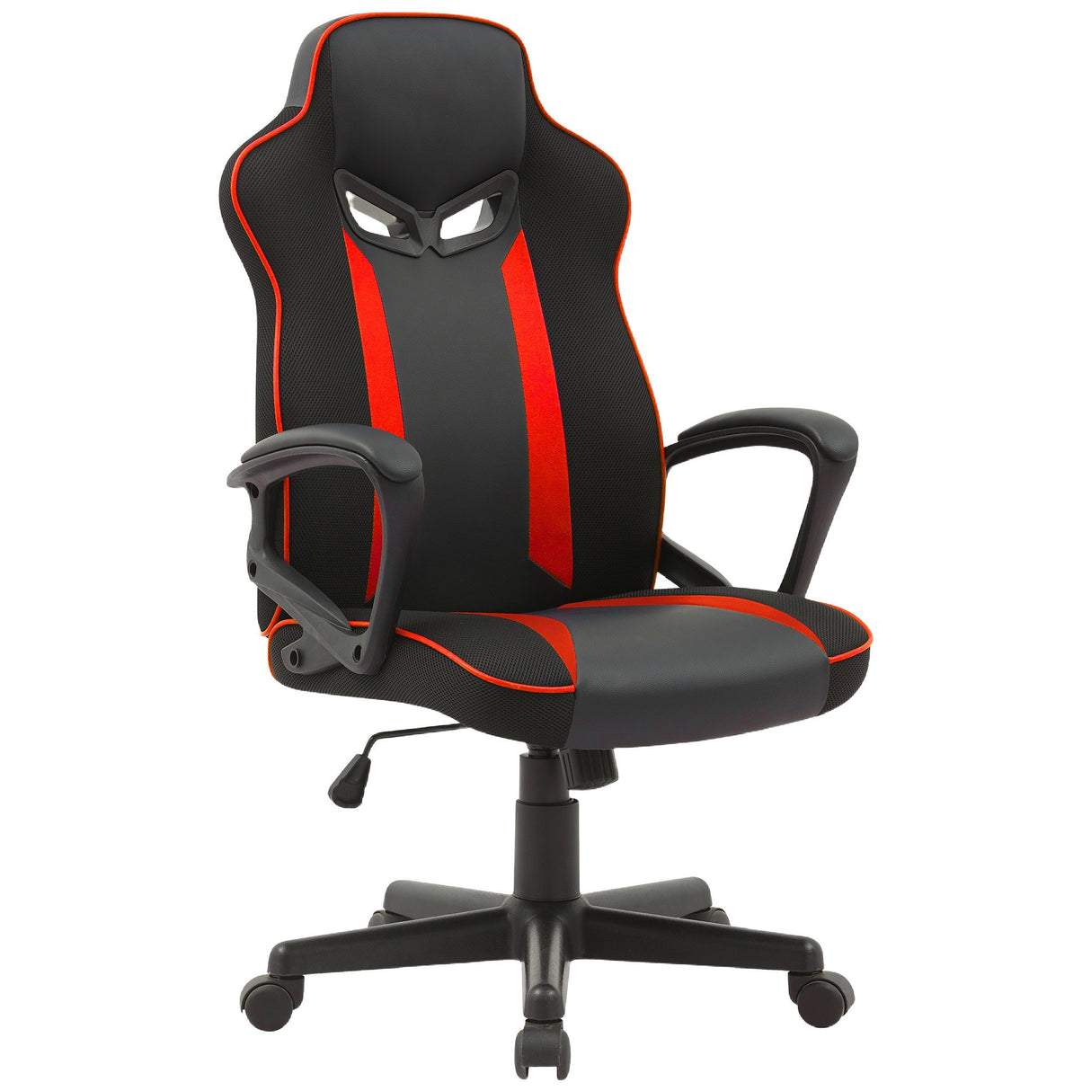 Sarantino Fayzo Racing Reclining Office Gaming Chair Black And Red Adjustable Computer Desk Seat With Adjustable Height Breathable Mesh Back Padded Armrests