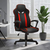 Sarantino Fayzo Racing Reclining Office Gaming Chair Black And Red Adjustable Computer Desk Seat With Adjustable Height Breathable Mesh Back Padded Armrests