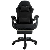 Sarantino Cueva Reclining High Back Office Gaming Chair Black Retractable Footrest Computer Seat - Front View