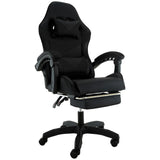Sarantino Cueva Reclining High Back Office Gaming Chair Black Retractable Footrest Computer Seat - Side View