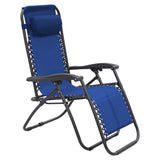 Wallaroo Zero Gravity Reclining Deck Lounge Sun Beach Chair Outdoor Folding Camping - Grey - Top-Down View