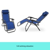 Wallaroo Zero Gravity Reclining Deck Lounge Sun Beach Chair Outdoor Folding Camping - Grey - Extra Image