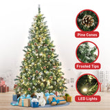 Christabelle 1.8m Pre Lit LED Christmas Tree Decor with Pine Cones Xmas Decorations - Low Angle
