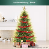 Christabelle 4ft Prelit Everglow Fir Christmas Tree with 150 Bright LED Lights - Low Angle
