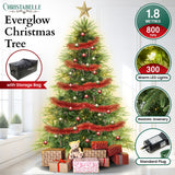 Christabelle 1.8m Prelit Everglow Fir Christmas Tree With 300 Led Lights - Side View