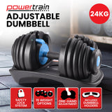 Powertrain  24KG Adjustable Home Gym Dumbbell - Blue - Extra Image