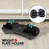 Powertrain  24KG Adjustable Home Gym Dumbbell - Blue - Top-Down View