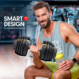 Powertrain 24KG  Adjustable Home Gym Dumbbell - Gold - 45-Degree Angle