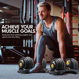 Powertrain 24KG  Adjustable Home Gym Dumbbell - Gold - Close-Up Angle