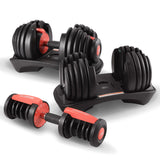 Powertrain 48kg Adjustable Dumbbells 15-in-1 Home Gym Weights Red