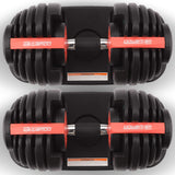 Powertrain 48kg Adjustable Dumbbells 15-in-1 Home Gym Weights Red