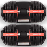 Powertrain 48kg Adjustable Dumbbells 15-in-1 Home Gym Weights – Red - Extra Image