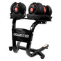 Powertrain 48kg Adjustable Dumbbells with Dumbbell Stand – Red