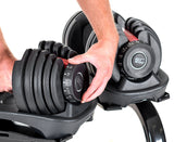 Powertrain 2x 24kg  Adjustable Dumbbells with Stand - Side View