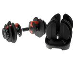 Powertrain 2x 24kg  Adjustable Dumbbells with Stand - 45-Degree Angle
