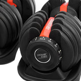 Powertrain 2x 24kg  Adjustable Dumbbells with Stand - Close-Up Angle