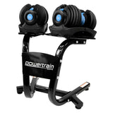Powertrain 48KG Adjustable Dumbbell Set With Stand Blue - Extra Image