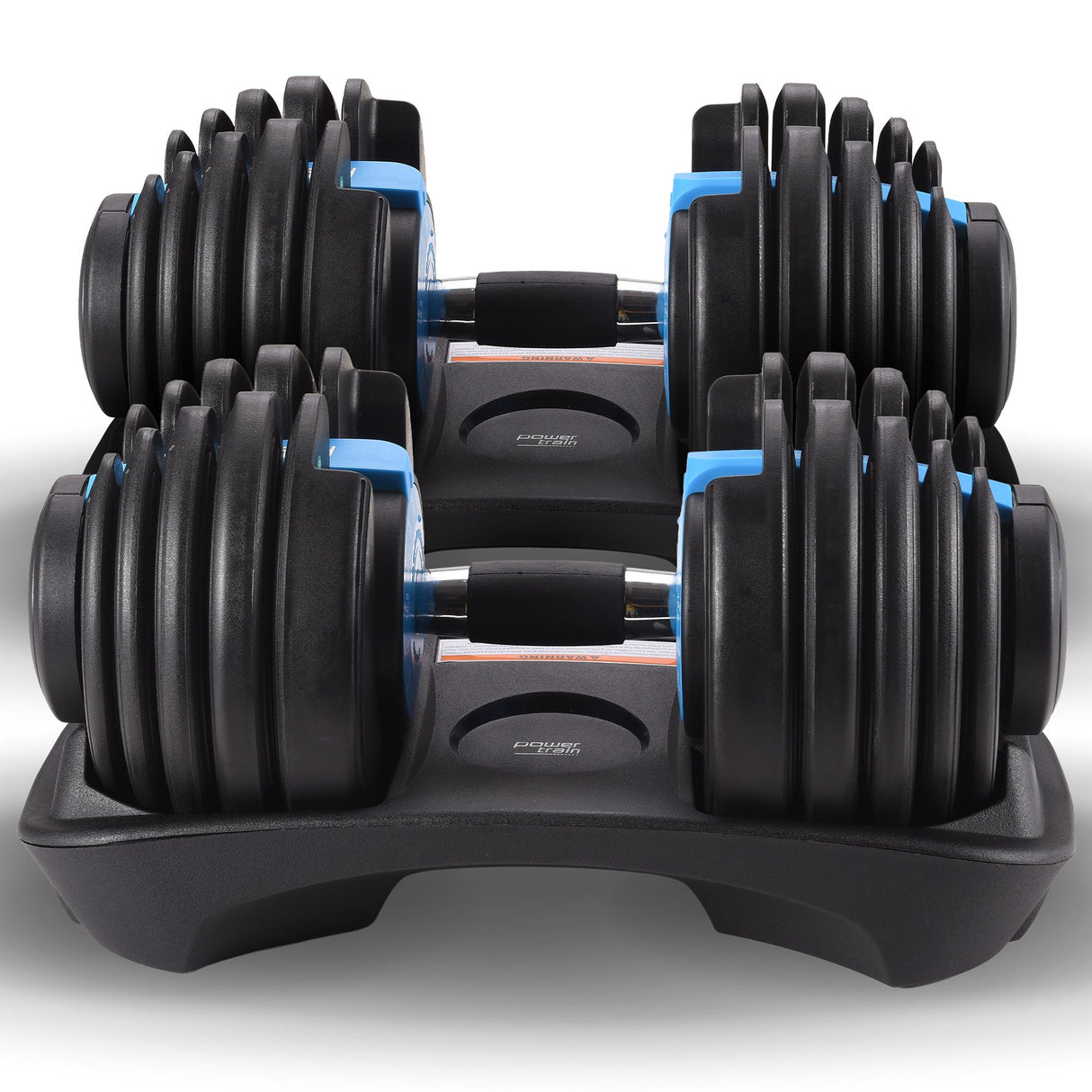 Powertrain 48KG Adjustable Dumbbell Set With Stand Blue