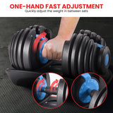 Powertrain 2x 24kg Adjustable Dumbbell Home Gym Set - Side View