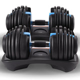 Powertrain 2x 24kg Adjustable Dumbbell Home Gym Set