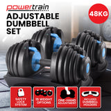 Powertrain 2x 24kg Adjustable Dumbbell Home Gym Set - Extra Image