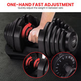 Powertrain 1x 40kg Adjustable Dumbbell - Top-Down View