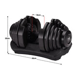 Powertrain 2 x 40kg Powertrain Adjustable Dumbbells Home Gym Set - Side View