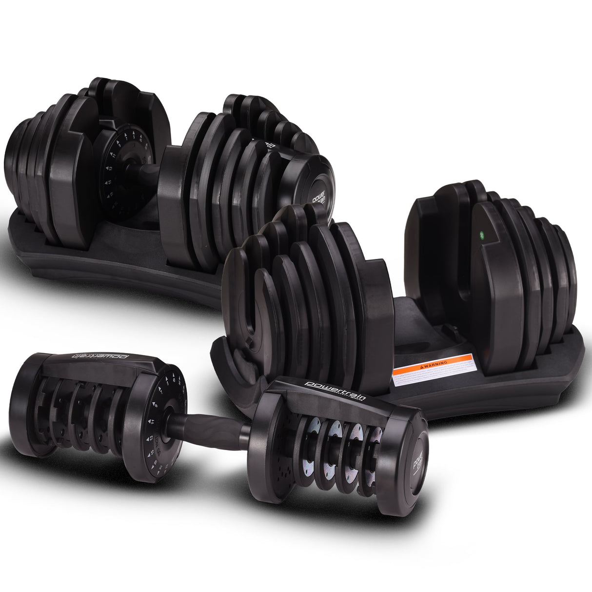Powertrain 2 x 40kg Powertrain Adjustable Dumbbells Home Gym Set