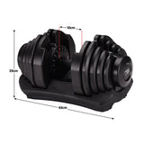 Powertrain 2x 40kg Powertrain Adjustable Dumbbells with Stand - Side View