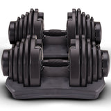 Powertrain 2x 40kg Powertrain Adjustable Dumbbells with Stand