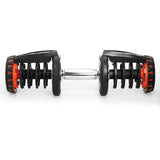 Powertrain 2x 40kg Powertrain Adjustable Dumbbells with Stand - Rear View