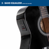 Karrera Electronic Acoustic Guitar 41in  - Black - Top-Down View