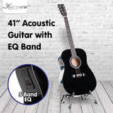 Karrera Electronic Acoustic Guitar 41in  - Black - Rear View