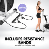 Powertrain 3-in-1 Elliptical Cross Trainer Exercise Bike with Resistance Bands - Rear View