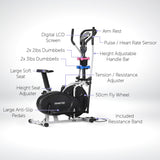 Powertrain 5-in-1 Elliptical Cross Trainer Bike with Dumbbell Sets - Front View
