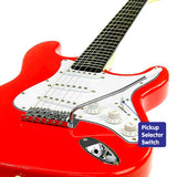 Karrera 39in Electric Guitar - Red - Top-Down View
