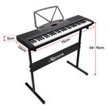 Karrera 61-Key Electronic Piano Keyboard 75cm with Stand - Black - Side View