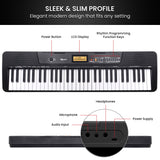 Karrera 61-Key Electronic Keyboard with LCD and Touch Response in Black CHJ-291 - Low Angle