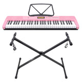 Karrera 61-Key Electronic Keyboard with LCD and Touch Response in Pink CHJ-291 - Side View