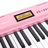 Karrera 61-Key Electronic Keyboard with LCD and Touch Response in Pink CHJ-291 - 45-Degree Angle